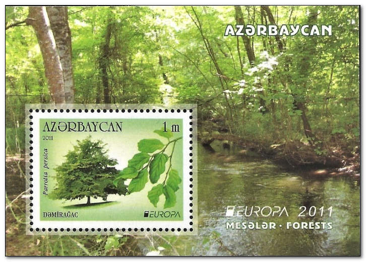 Azerbaijan 2011 Europa - Forests ms.jpg