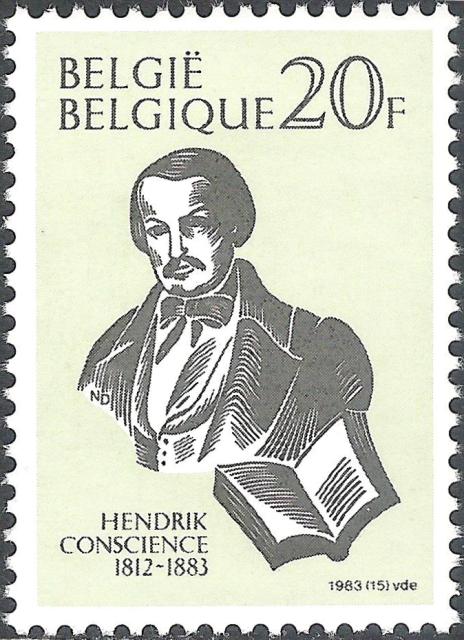 Belgium 1983 Hedrik Conscience Death Centenary 20F.jpg