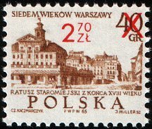 Poland 1972 Warsaw, 700th Anniversary - Surcharges 2Z70 on 40G.jpg