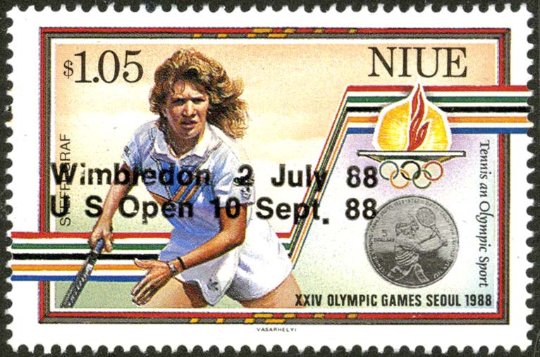 Niue 1988 Summer Olympic Games Seoul, Steffi Graf, overprints b.jpg