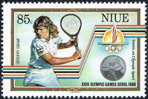 Niue 1988 Summer Olympic Games Seoul, Steffi Graf a.jpg