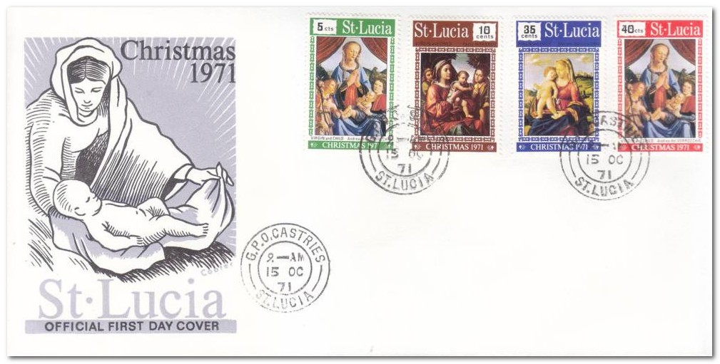 St Lucia 1971 Christmas fdc.jpg