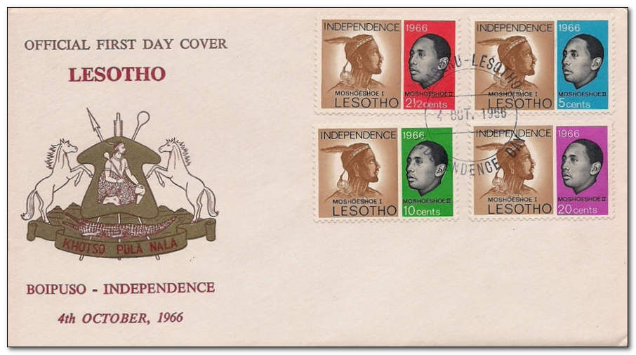 Lesotho 1966 Independence fdc.jpg