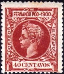 Fernando Poo 1900 Definitives - King Alfonso XIII - Inscribed "1900" 40c.jpg