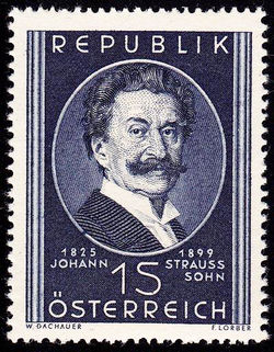 Austria 1949 The 50th Death Anniversary of Johann Strauss II 1S.jpg