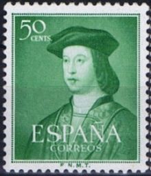 Spain 1952 King Ferdinand V, 500th Birth Anniversary 50c.jpg