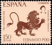 Fernando Poo 1968 Child Welfare - Signs of the Zodiac 40c.jpg