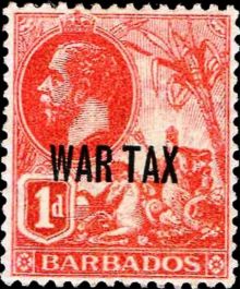 Barbados 1917 War Tax on 1d Red a.jpg