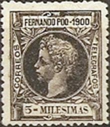 Fernando Poo 1900 Definitives - King Alfonso XIII - Inscribed "1900" 5m.jpg