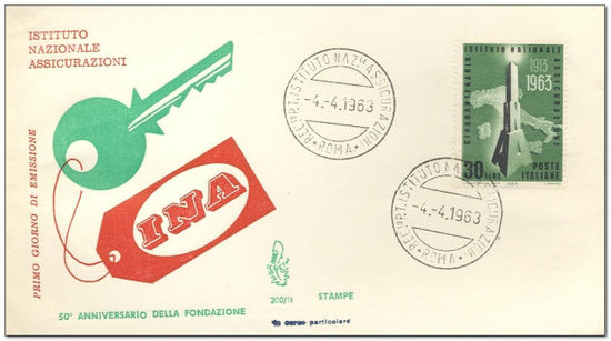 Italy 1963 50th Anniversary of Italian Insurance Corporation fdc.jpg