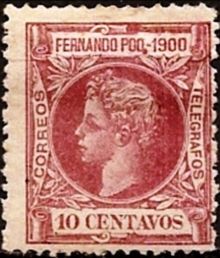 Fernando Poo 1900 Definitives - King Alfonso XIII - Inscribed "1900" 10c.jpg