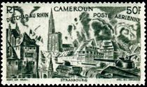 Cameroon 1946 Airmail - From Chad to the Rhine 50f.jpg