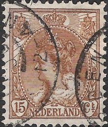 Netherlands 1899 Definitives - Queen Wilhelmina - Fur Collar 15c.jpg
