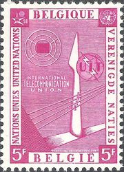 Belgium 1958 United Nation at Expo 58, Brussels and Airmail 5F.jpg