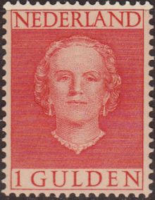 Netherlands 1949 - 1951 Definitives - Queen Juliana 1GA.jpg