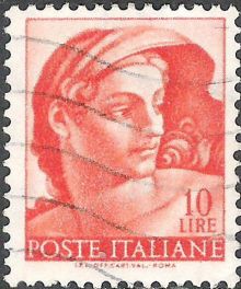 Italy 1961 Definitives - Works of Michelangelo 10L.jpg