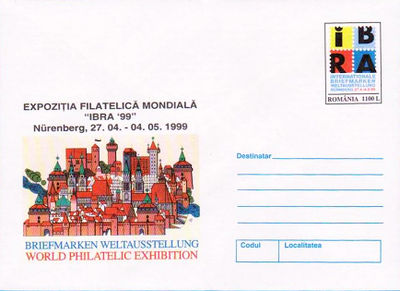 Romania PS 1999 World Philatelic Exhibition "IBRA'99" - Nuremberg cover.jpg