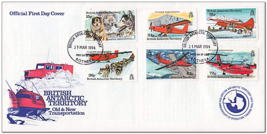 British Antarctic Territory 1994 Old and New Transport fdc.jpg
