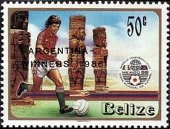 Belize 1986 World Cup Soccer Championships, Mexico Overprinted b.jpg