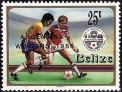 Belize 1986 World Cup Soccer Championships, Mexico Overprinted a.jpg