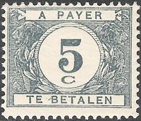 Belgium 1922 Digit in White Circle - Postage Due Stamps 5c.jpg