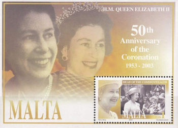 Malta 2003 50th Anniversary of Queens Coronation ms.jpg
