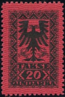 Albania 1922 Postage Dues - Coat of Arms 20.jpg