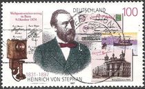 Germany-Unified 1997 Heinrich von Stephan, Birth Centenary 100pf.jpg