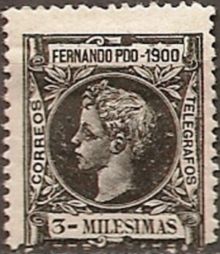 Fernando Poo 1900 Definitives - King Alfonso XIII - Inscribed "1900" 3m.jpg