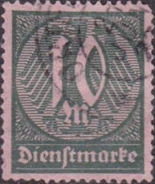 Germany-Weimar 1922 - 1923 Official Stamps - New Designs a10mA.jpg