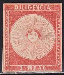 Uruguay 1856 Definitives - Diligencia (type 1) 1R.jpg