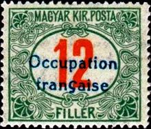 French Occupation of Hungary (ARAD) 1919 Postage Due Stamps of Hungary - Overprinted "Occupation française" c.jpg