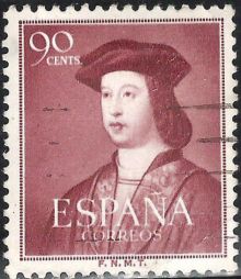 Spain 1952 King Ferdinand V, 500th Birth Anniversary 90c.jpg