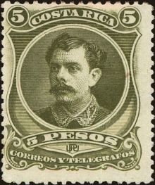 Costa Rica 1889 President Soto 5Pu.jpg