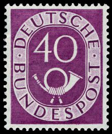 Germany-West 1951 - 1952 Definitives - Numerals & Posthorn 40pfc.jpg