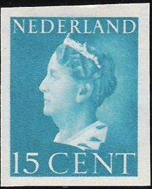 Netherlands 1940 Definitives - Queen Wilhelmina 15c.jpg