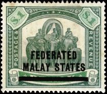 Federated Malay States 1900 Definitives - Perak Stamps - Overprinted $1.jpg