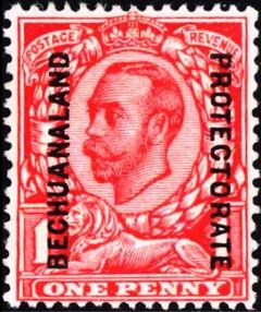 Bechuanaland 1912 Definitive of Great Britain - King George V - Vertical Overprinted "BECHUANALAND PROTECTORATE" 1d.jpg