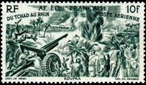 French Equatorial Africa 1946 Airmail - From Chad to the Rhine 10f.jpg