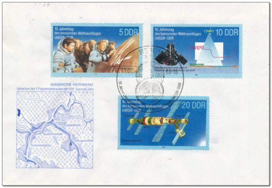 Germany-DDR 1988 10th Anniversary of the common space flight USSR-GDR fdc.jpg