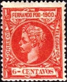 Fernando Poo 1900 Definitives - King Alfonso XIII - Inscribed "1900" 6c.jpg