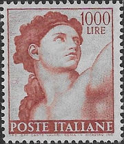 Italy 1961 Definitives - Works of Michelangelo 1000L.jpg