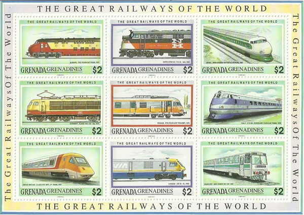 Grenadines of Grenada 1992 Railways of the World c.jpg