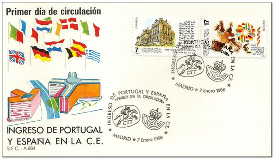 Spain 1986 Spain & Portugal Join EEC fdc.jpg