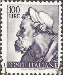 Italy 1961 Definitives - Works of Michelangelo 100L.jpg