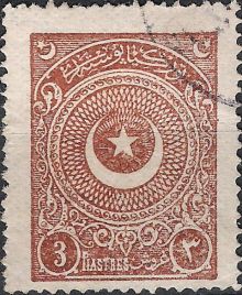 Turkey 1923 - 1925 Definitives - Cresent and Star 3pi.jpg