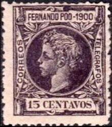 Fernando Poo 1900 Definitives - King Alfonso XIII - Inscribed "1900" 15c.jpg