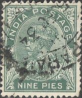India 1932 - 1934 Definitives - King George V 9p.jpg