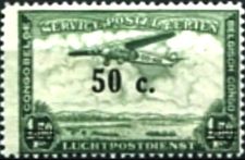 Belgian Congo 1936 Airmail -Landscapes and Aircraft 50c on 1F50.jpg