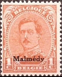 Belgian Occupation of Germany 1920 Belgium Stamps optd Malmedy 1c.jpg